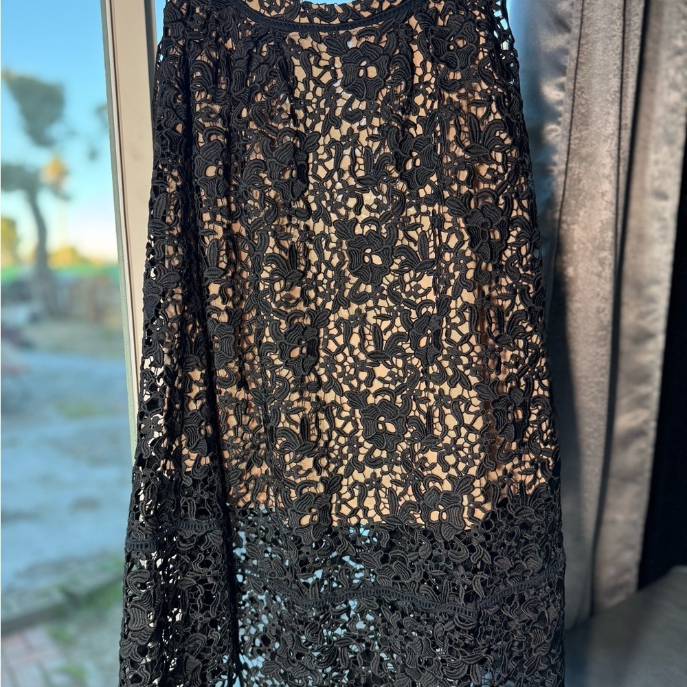 Spotlight by Warehouse Black Lace Midi Skirt